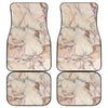 Brown Beige Marble Print Front and Back Car Floor Mats