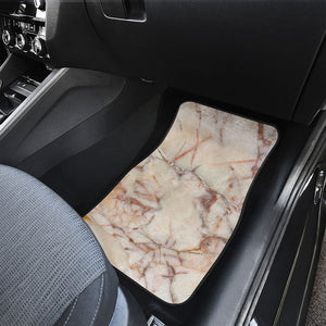 Brown Beige Marble Print Front and Back Car Floor Mats