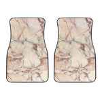 Brown Beige Marble Print Front Car Floor Mats