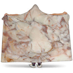 Brown Beige Marble Print Hooded Blanket