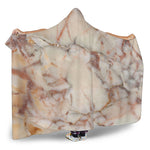 Brown Beige Marble Print Hooded Blanket