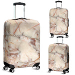Brown Beige Marble Print Luggage Cover GearFrost