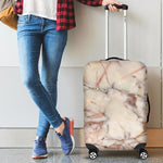 Brown Beige Marble Print Luggage Cover GearFrost