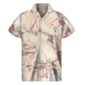 Brown Beige Marble Print Men's Short Sleeve Shirt