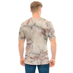 Brown Beige Marble Print Men's T-Shirt