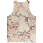 Brown Beige Marble Print Men's Tank Top