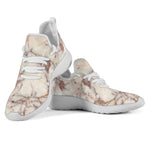 Brown Beige Marble Print Mesh Knit Shoes GearFrost