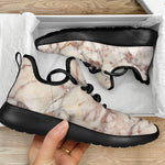 Brown Beige Marble Print Mesh Knit Shoes GearFrost