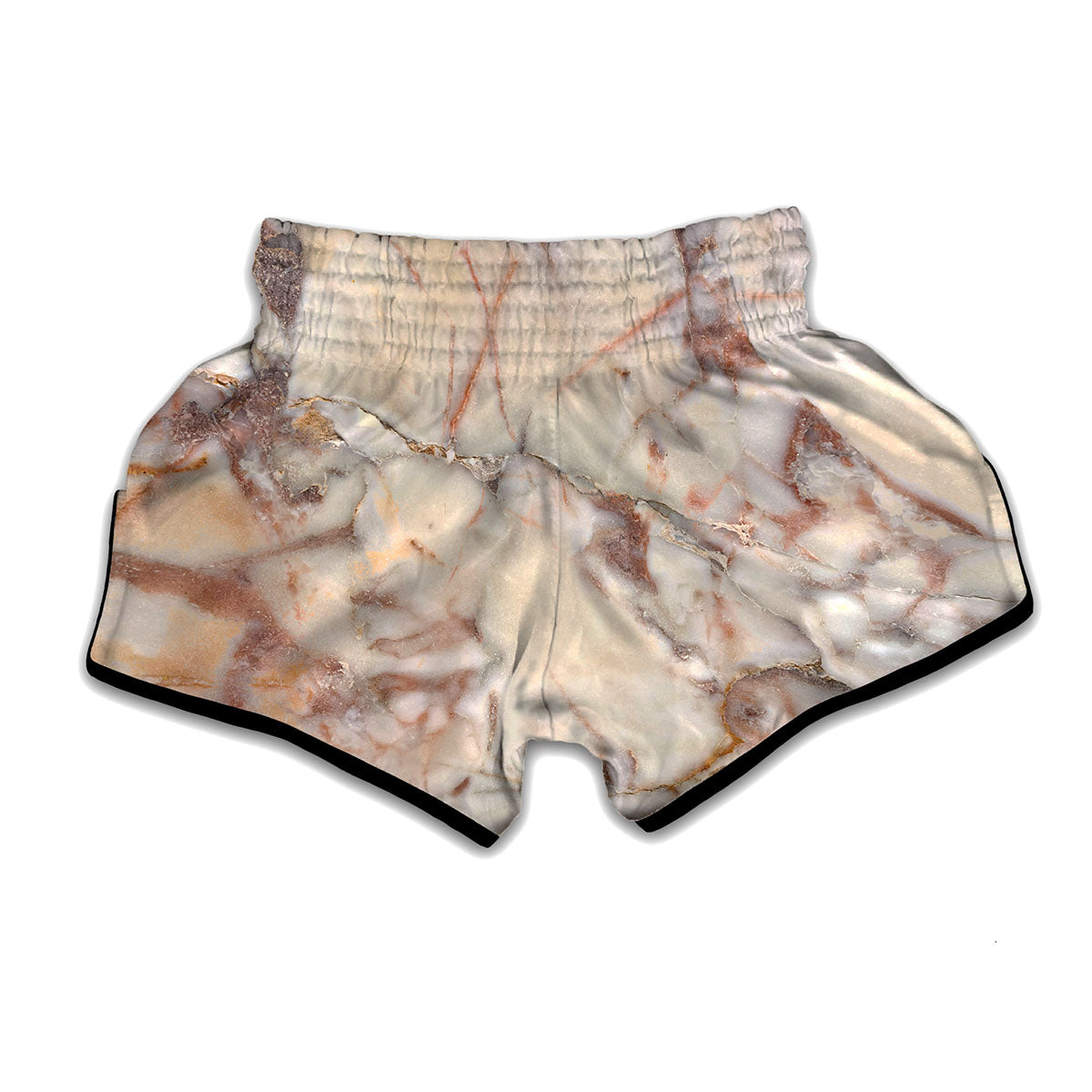 Brown Beige Marble Print Muay Thai Boxing Shorts
