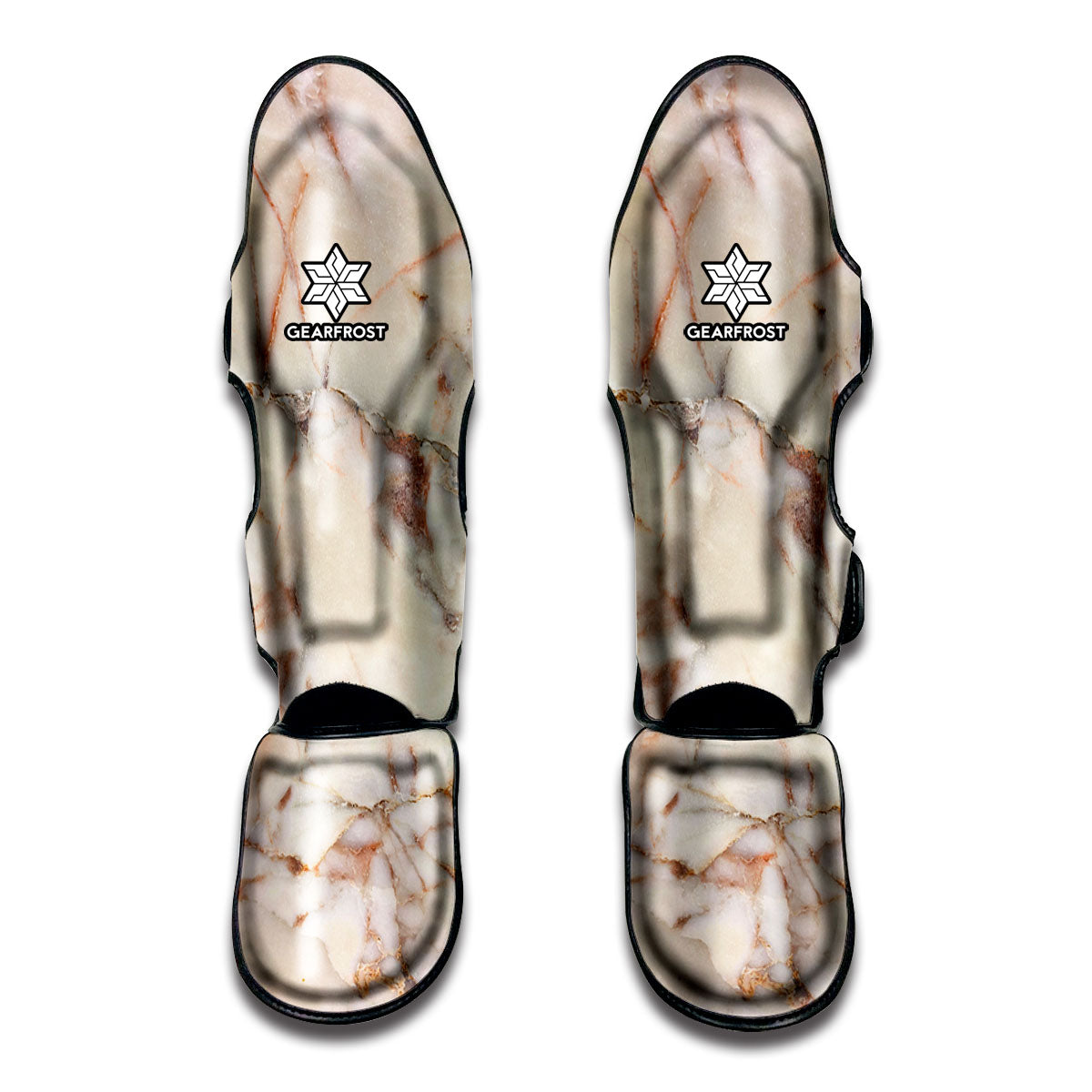 Brown Beige Marble Print Muay Thai Shin Guard