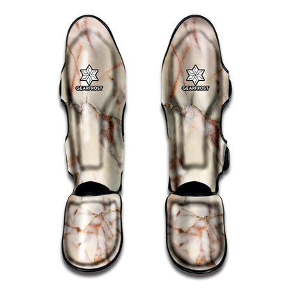 Brown Beige Marble Print Muay Thai Shin Guard