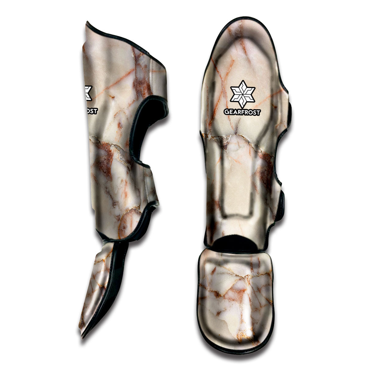 Brown Beige Marble Print Muay Thai Shin Guard