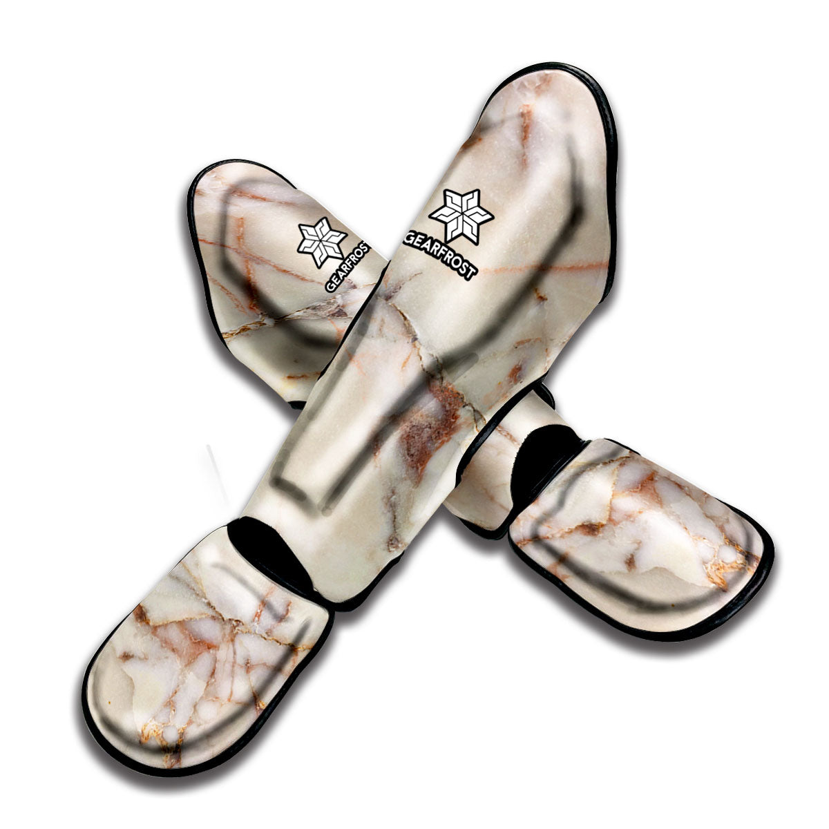 Brown Beige Marble Print Muay Thai Shin Guard
