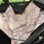 Brown Beige Marble Print Pet Car Back Seat Cover