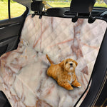 Brown Beige Marble Print Pet Car Back Seat Cover