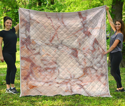 Brown Beige Marble Print Quilt