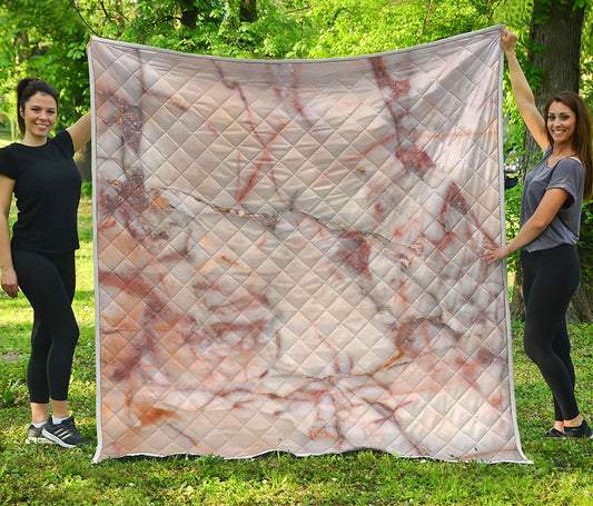 Brown Beige Marble Print Quilt