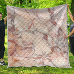Brown Beige Marble Print Quilt