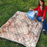 Brown Beige Marble Print Quilt