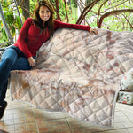 Brown Beige Marble Print Quilt