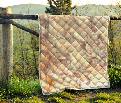 Brown Beige Marble Print Quilt