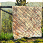 Brown Beige Marble Print Quilt
