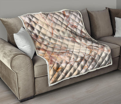 Brown Beige Marble Print Quilt