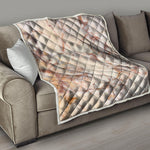 Brown Beige Marble Print Quilt
