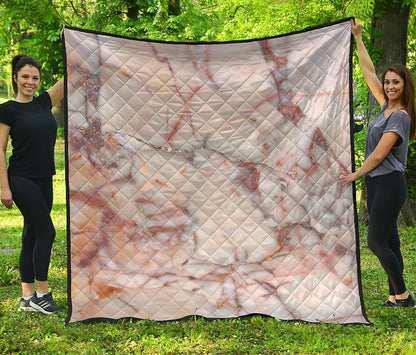Brown Beige Marble Print Quilt