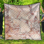 Brown Beige Marble Print Quilt