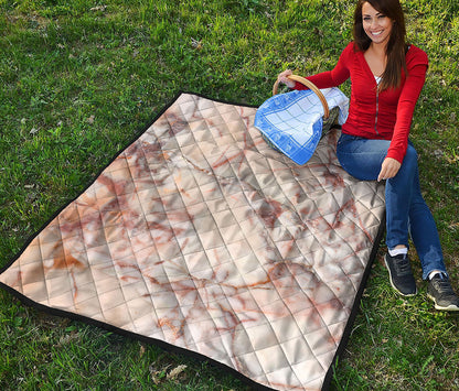 Brown Beige Marble Print Quilt