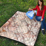 Brown Beige Marble Print Quilt