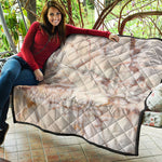 Brown Beige Marble Print Quilt