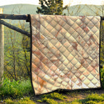 Brown Beige Marble Print Quilt