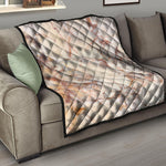 Brown Beige Marble Print Quilt