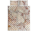 Brown Beige Marble Print Quilt Bed Set