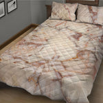 Brown Beige Marble Print Quilt Bed Set