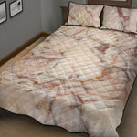 Brown Beige Marble Print Quilt Bed Set