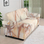Brown Beige Marble Print Sofa Cover