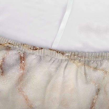 Brown Beige Marble Print Sofa Cover