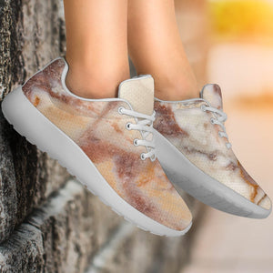 Brown Beige Marble Print Sport Shoes GearFrost