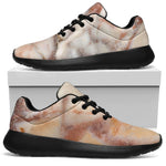 Brown Beige Marble Print Sport Shoes GearFrost