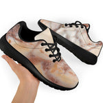 Brown Beige Marble Print Sport Shoes GearFrost