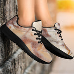 Brown Beige Marble Print Sport Shoes GearFrost