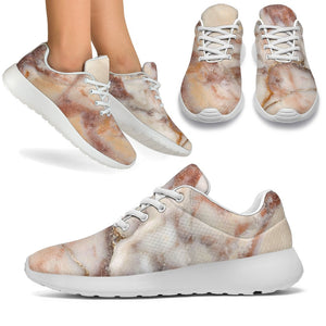 Brown Beige Marble Print Sport Shoes GearFrost