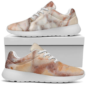 Brown Beige Marble Print Sport Shoes GearFrost