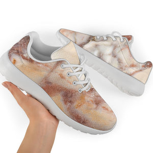 Brown Beige Marble Print Sport Shoes GearFrost