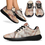 Brown Beige Marble Print Sport Shoes GearFrost