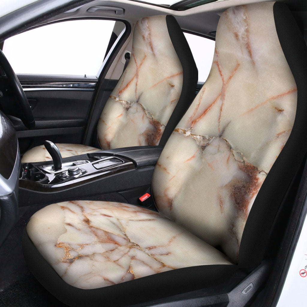Brown Beige Marble Print Universal Fit Car Seat Covers