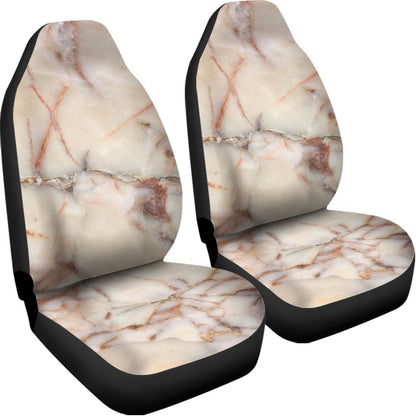 Brown Beige Marble Print Universal Fit Car Seat Covers